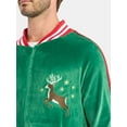 thumbnail image 4 of Jolly Knits Men's and Big Men's Velour Christmas Track Jacket and Pants Set, 2-Piece, Sizes S-3XL, 4 of 5