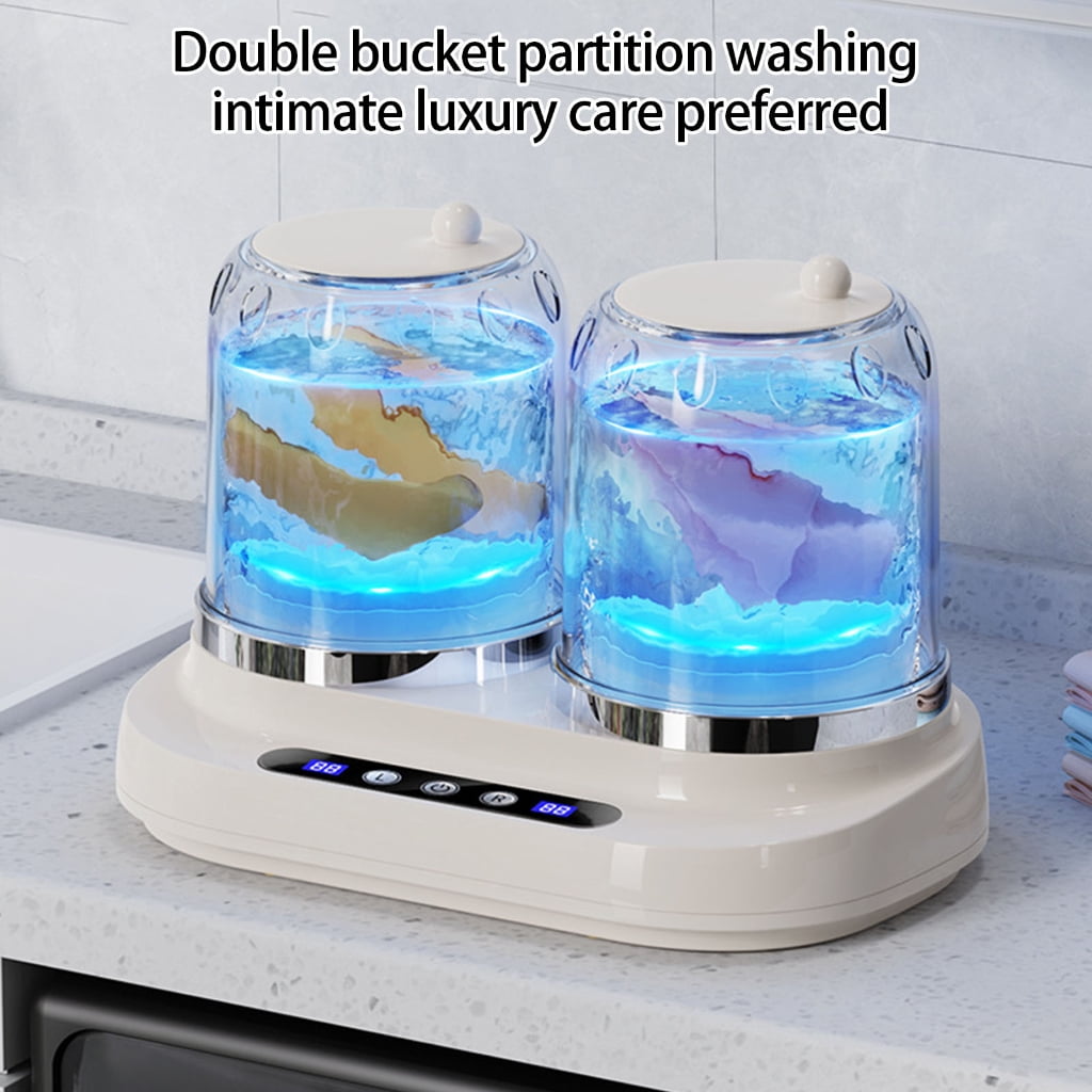 PatungKu Twin Compartment Electric Washer Simultaneous Separate Wash Quiet Motor Design