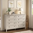 thumbnail image 4 of CARPETNAL Beige Dresser for Bedroom, 55" Wide 8 Drawer Dresser with Metal Handles and Deep Drawers, Modern Large Wood Chest of Drawers for Living Room, Hallway., 4 of 14