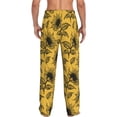 thumbnail image 3 of Picia Autumn Sunflower Mens Soft Woven Cotton Elastic Waistband Sleep Pajama Pant Lounge Sleep Pant With Pockets And Drawstring-XX-Large, 3 of 9