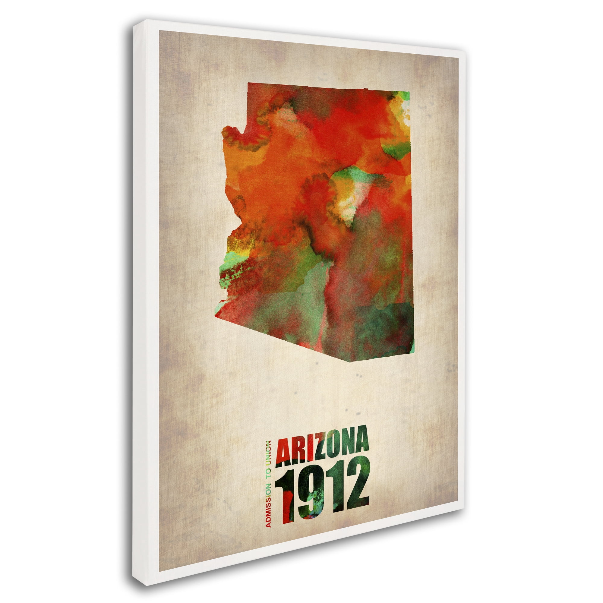 "Arizona Watercolor Map" Canvas Art by Naxart