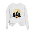 thumbnail image 7 of VKOYWKM Halloween Sweatshirt for Women Black Cat Graphic Sweatshirts Oversized Long Sleeve Crew Neck Pullover Vintage 90s Halloween Sweatshirt, 7 of 7