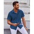 thumbnail image 3 of COOFANDY Mens Casual Shirts Short Sleeve Untucked Casual Dress Shirts, 3 of 6