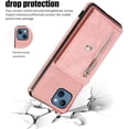 thumbnail image 7 of REQO Phone Case for iPhone 13 Mini Wallet Cover with Tempered Glass Screen Protector and Wrist Crossbody Strap Lanyard Credit Card Holder iPhone13mini i-Phone 13minicase i iPhone13 13mini Rose Gold, 7 of 7