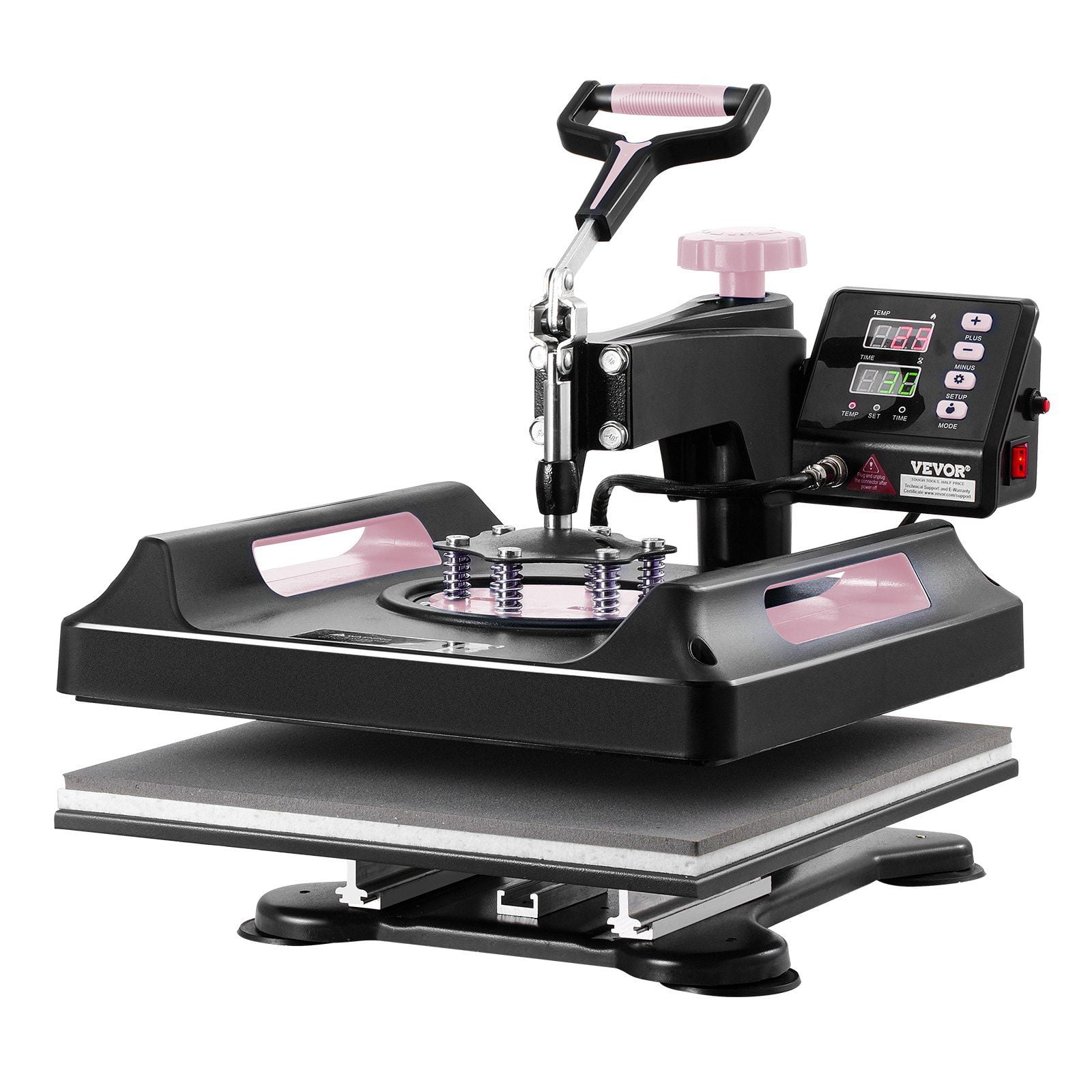 15x15 Inch Heat Press Machine 8-in-1, 30oz Tumbler & Apparel Press for T-Shirts, Hats, Mugs (Black)