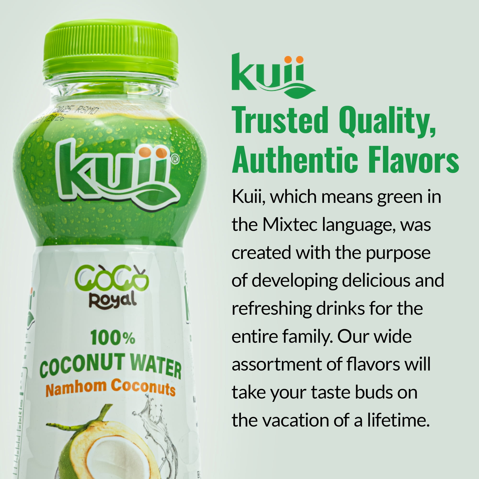 Kuii 100% Coconut Water, 11.8 fl oz Namhom Coconut Premium Drink