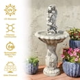 thumbnail image 4 of Sunnydaze Outdoor Polyresin Fairy Flower Solar Powered Water Fountain Feature with Battery Backup - 42", 4 of 10
