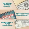 thumbnail image 2 of Netecom Cozy Countryside Christmas Coloring Book Spiral Bound for Adults, Wooden Cover, 30 Festive Coloring Pages of Winter Landscape for Stress Relief and Relaxation, 2 of 6