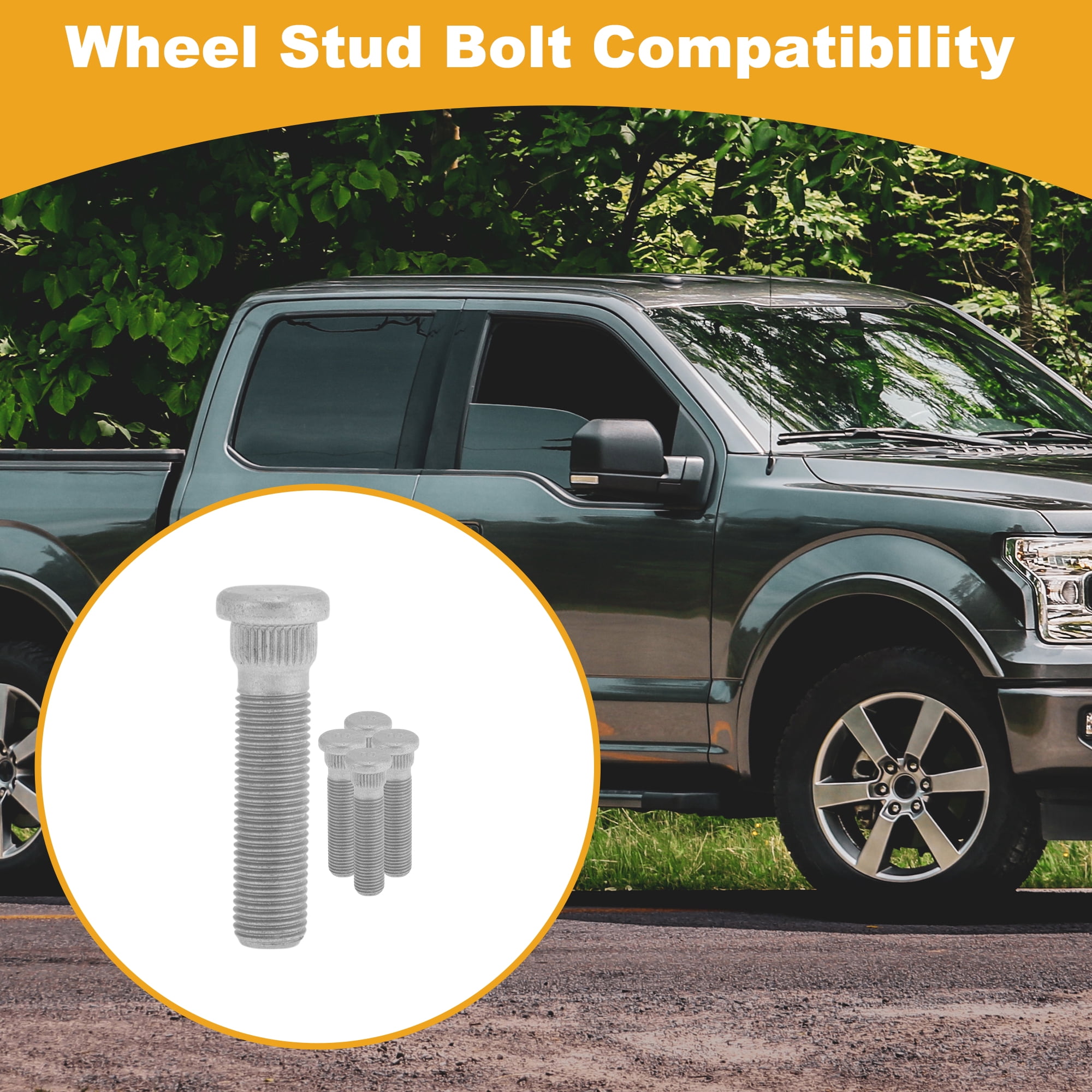 Unique Bargains 5 Pcs M14x1.5 Wheel Lug Stud for FORD F150 2016-2025 Wheel Bolt Set
