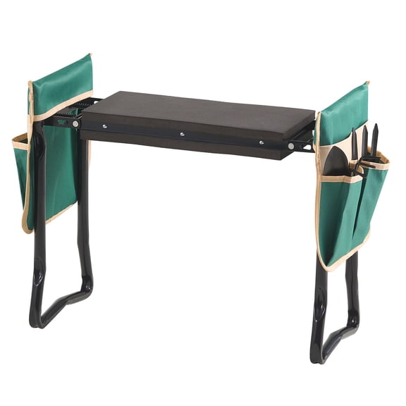 Portable Garden Kneeler and Seat with Tool Bags,Heavy Duty Folding Stool for Gardening,Comfortable Kneeling Pad for Seniors,Women,Back Support