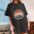 thumbnail image 1 of SMihono Hauts pour Femmes Été Décontracté Manches Courtes Imprimé Plage T-shirt Oversize, 1 of 7