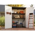 thumbnail image 7 of Vertical Resin Storage Shed, 60 Cuft Garden Tool Sheds & Outdoor Storage, Plastic Outdoor Storage Cabinet Waterproof, 5.6 x 2.3 ft Backyard Outside Lawn Mower Storage Shed, White, 7 of 7