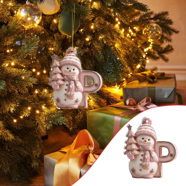 26 English Letter Christmas Ornament Christmas Tree Decoration 2D Acrylic Decoration Car Rearview Mirror Ornament