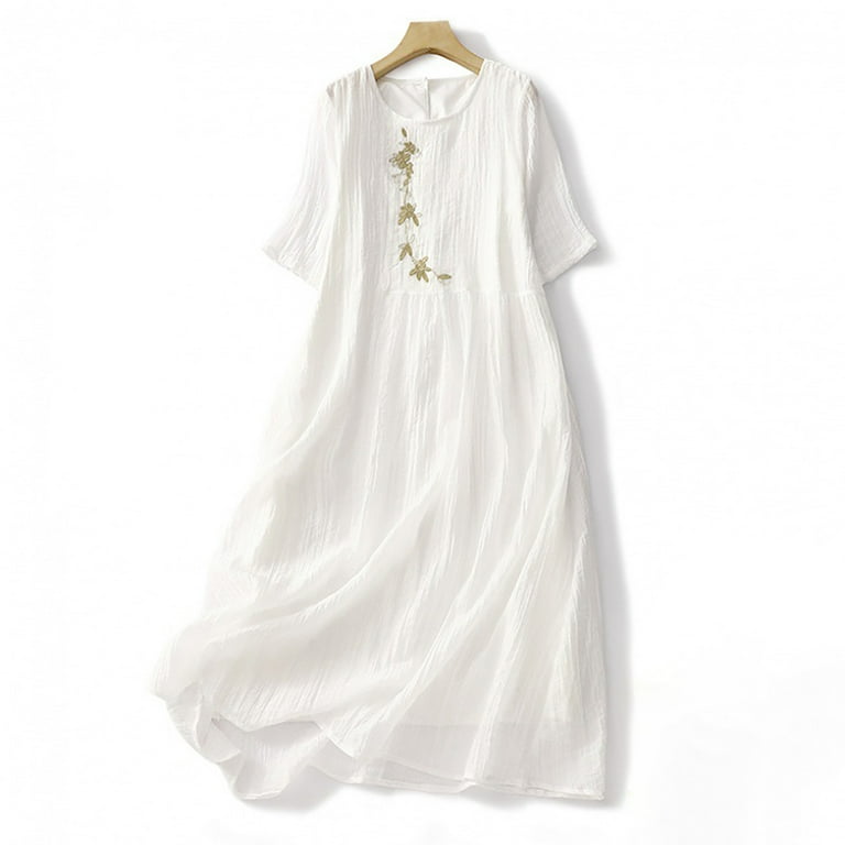 white christmas dresses Chrissy White Maxi Dress w/ Empire Waist main image 1