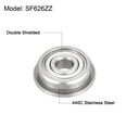 thumbnail image 2 of Unique Bargains SF626ZZ 6x19x6mm Roulements à Billes à Brides en Acier Inoxydable, 2 of 5