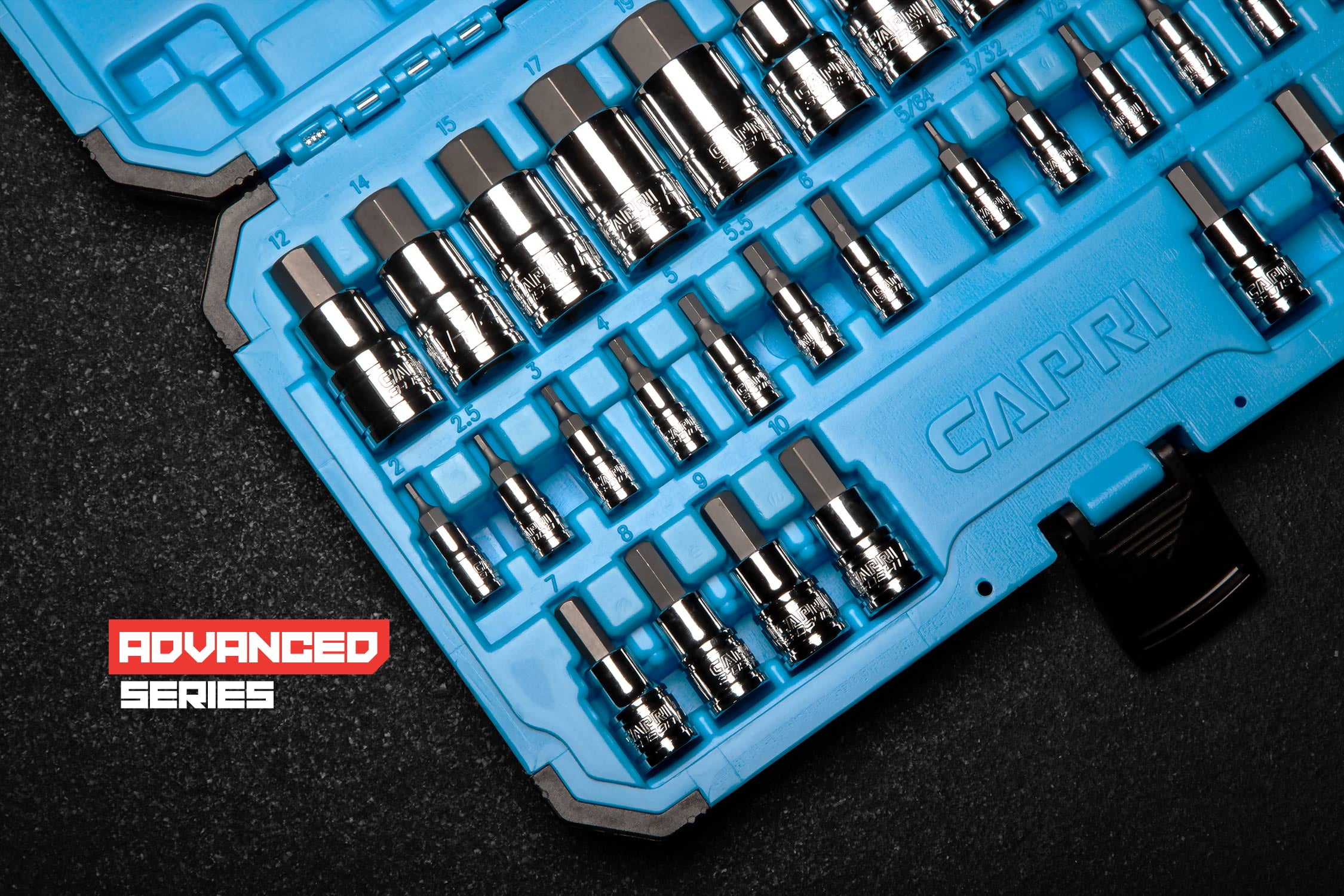 Capri Tools 30032 Master Hex Socket Set, Metric and SAE Bit Sockets, 32-Piece