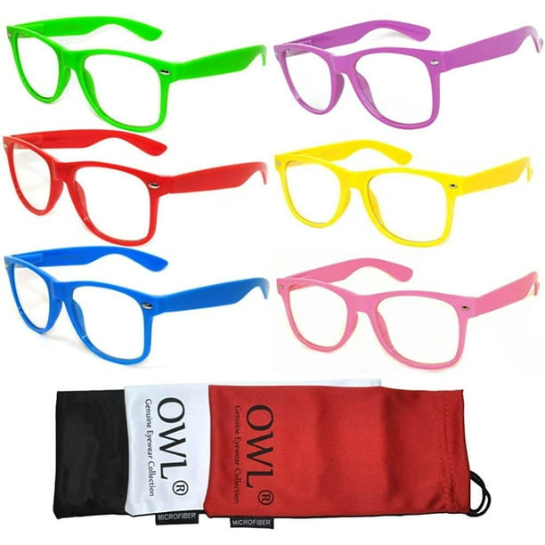 Gafas de sol OWL Classic Vintage con lentes transparentes y montura de color x6