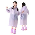 thumbnail image 3 of Hauaitttt Spring Summer and Autumn Boys' and Girls' Plain Color Buttoned Thick Poncho Raincoats Rain Ponchos Hooded Boy Rain Coats for Little Girls Kids Raincoat Size Small Kids Girl Size 6 Clothes, 3 of 3