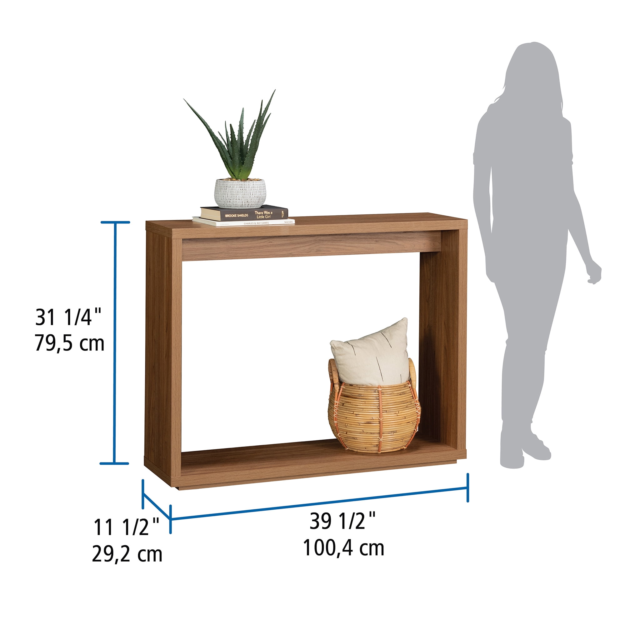 Mainstays Westley Console Table, Warm Walnut Finish