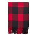 thumbnail image 7 of Fennco Styles Classic Buffalo Check Fringe 50 x 60 Inch Throw - Red Throw Blanket for Couch, Living Room, Bedroom, Christmas, Holiday and Home Décor, 7 of 7