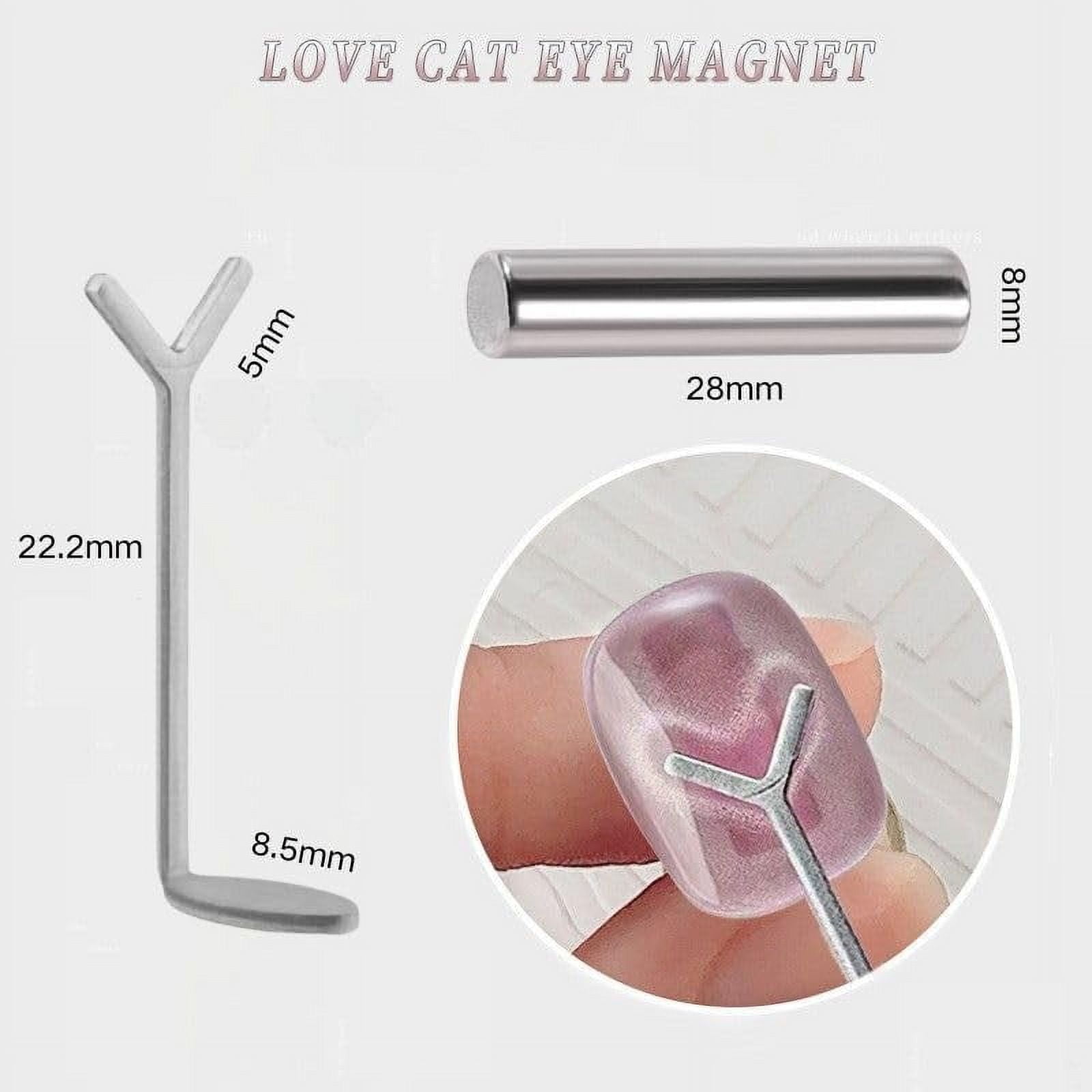 10 Pack Heart Cat Eye Magnet for Nails,Heart Magnet for Cat Eye Gel Polish,Flexible Diy Nail Magnet Cat Eye Tool with Y-Shaped Guide,Professional Nail Magnet Sticks for Nail Art Salon,Home (10 Pack)