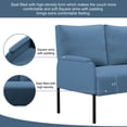 thumbnail image 4 of BSHTI 45.7" Metal Frame Loveseat Couch – Solid Wood & Iron Combination, High-Density Foam Seat, Removable Washable Back Cushion, for Small Spaces, Apartments，Blue, 4 of 13
