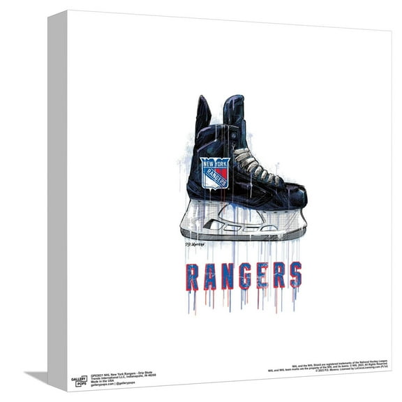 Gallery Pops NHL New York Rangers - Drip Skate Canvas Wall Art, Unframed Version, 12" x 12"