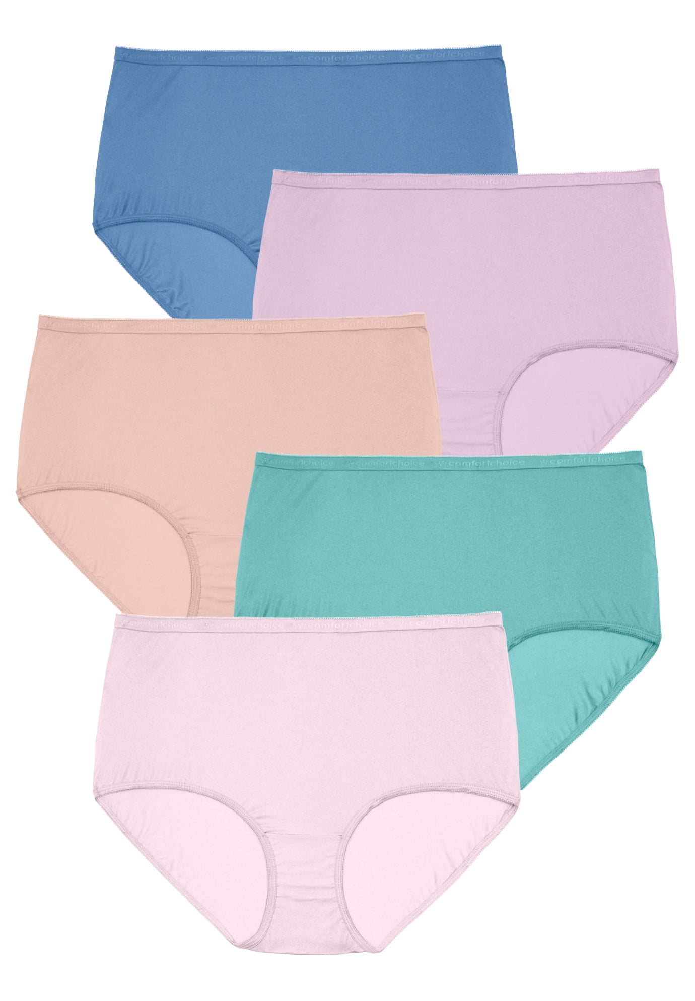 3 Pair White Size 7 Assorted Nylon Tricot Brief Panty USA Made Roses CLOSE OUT!