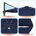 thumbnail image 4 of FLAME&SHADE11ft LED Outdoor Patio Hanging Cantilever Market Umbrella w/Base, Solar Energy Aluminum Frame for Commercial Street,Garden and Beach,Navy Blue, 4 of 8