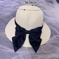 thumbnail image 2 of Sombrero de ala grande para mujer, de 56 a 58 cm de circunferencia, para verano, playa, sol, paja con lazo, 2 of 5