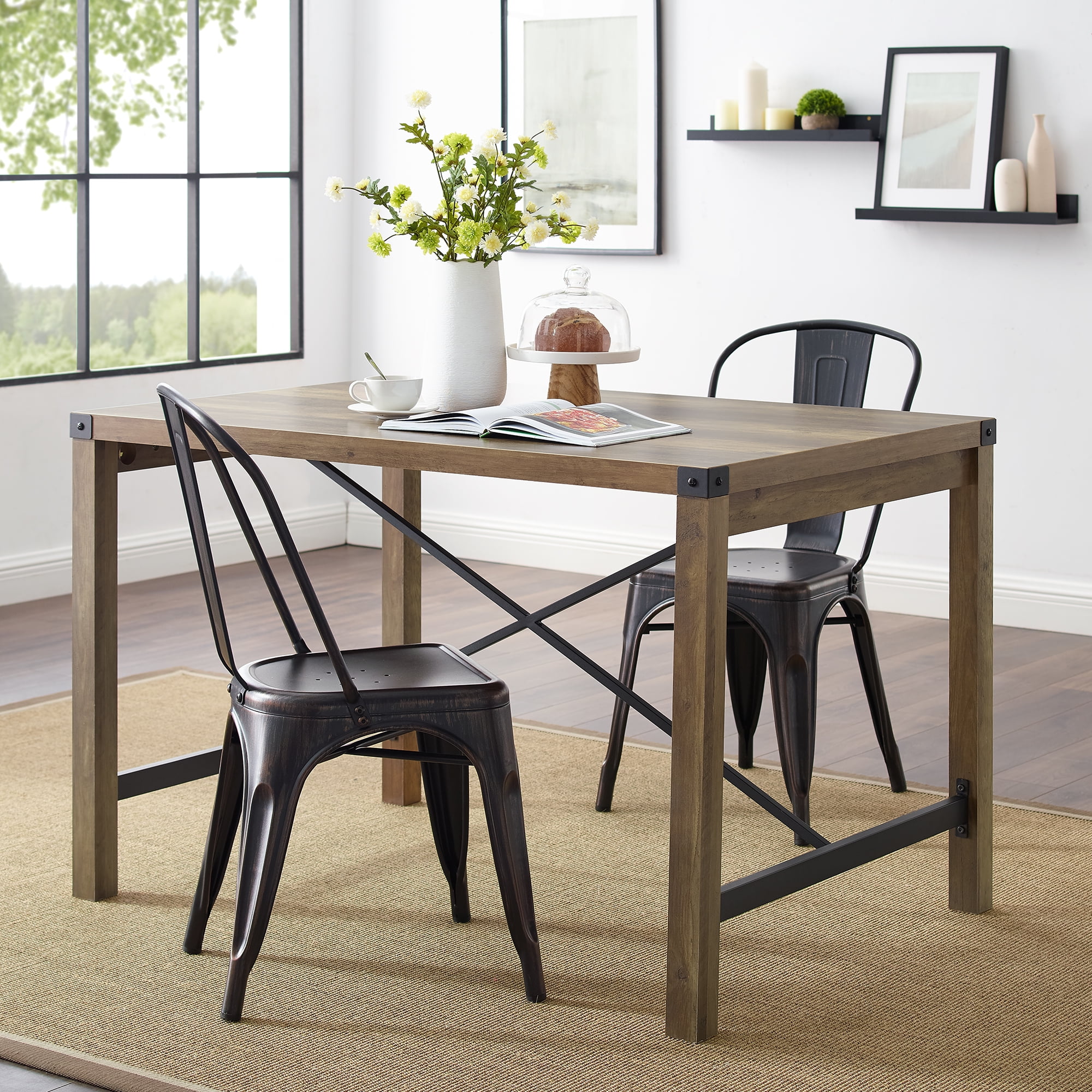 Manor Park Rustic Farmhouse Dining Table, Rustic Oak