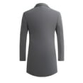 thumbnail image 4 of Mens Trench Coat Slim Fit Notched Collar Fall Winter Single Pea Coat Warm Soft Overcoat, 4 of 5