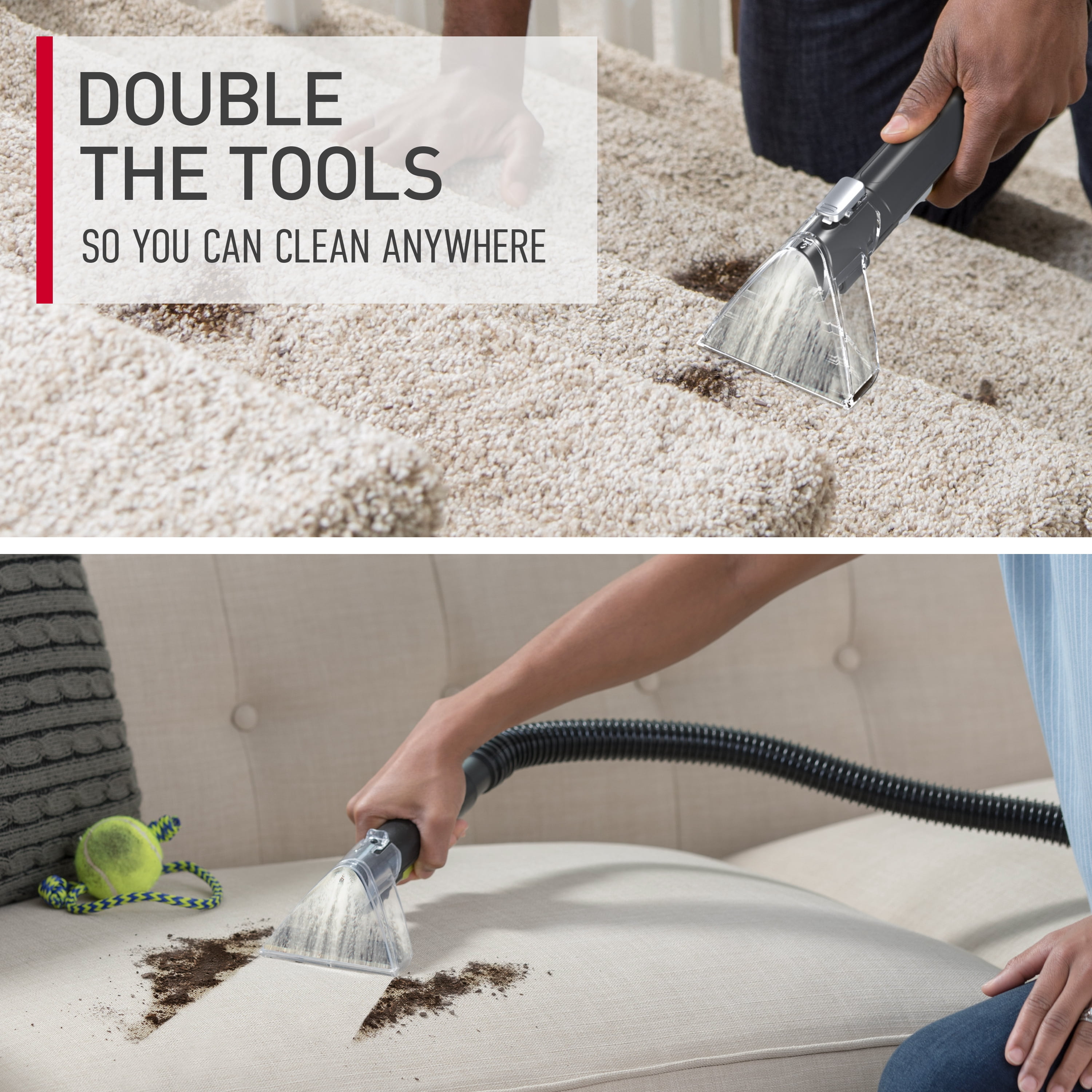 Hoover Dual Spin Pet Plus Carpet Cleaner Machine, for Carpet, Rugs, and Upholstery, Pet Tool Attachment, Trial Size Formula Included, FH54050V