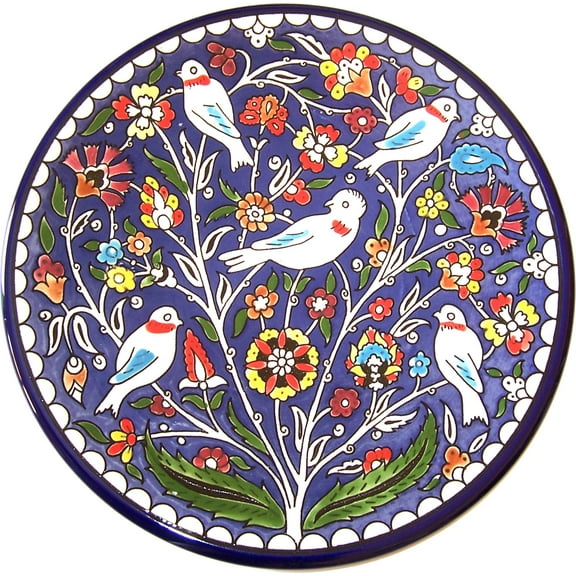 Armenian Ceramic Decorative Dinner or Display colorful Plate - 10.5 Inches - Asfour Outlet Trademark