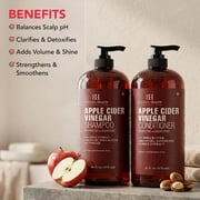 Botanic Hearth Apple Cider Vinegar Shampoo and Conditioner Set | Helps Dry Itchy Scalp, Dandruff, Frizz and Hair Loss | Color Safe, Sulfate Free Shampoo | All Hair Types, Men and Women, 16 fl oz each