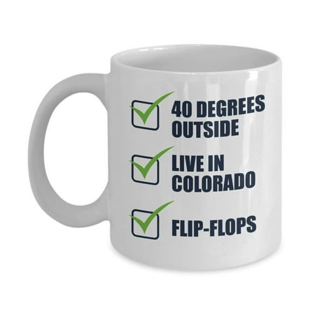 Colorado Gift (Live In Colorado State With Flip Flops Check List Coffee & Tea Gift Mug Cup For A Mom & Dad From)