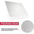 thumbnail image 2 of 12 Inch Rainfall Shower Head Solid Square Ultra Thin 304 Stainless Steel Polish Chrome 12 Inch Rain Shower Head,Waterfall Full Body Coverage with Silicone Nozzle, 2 of 8