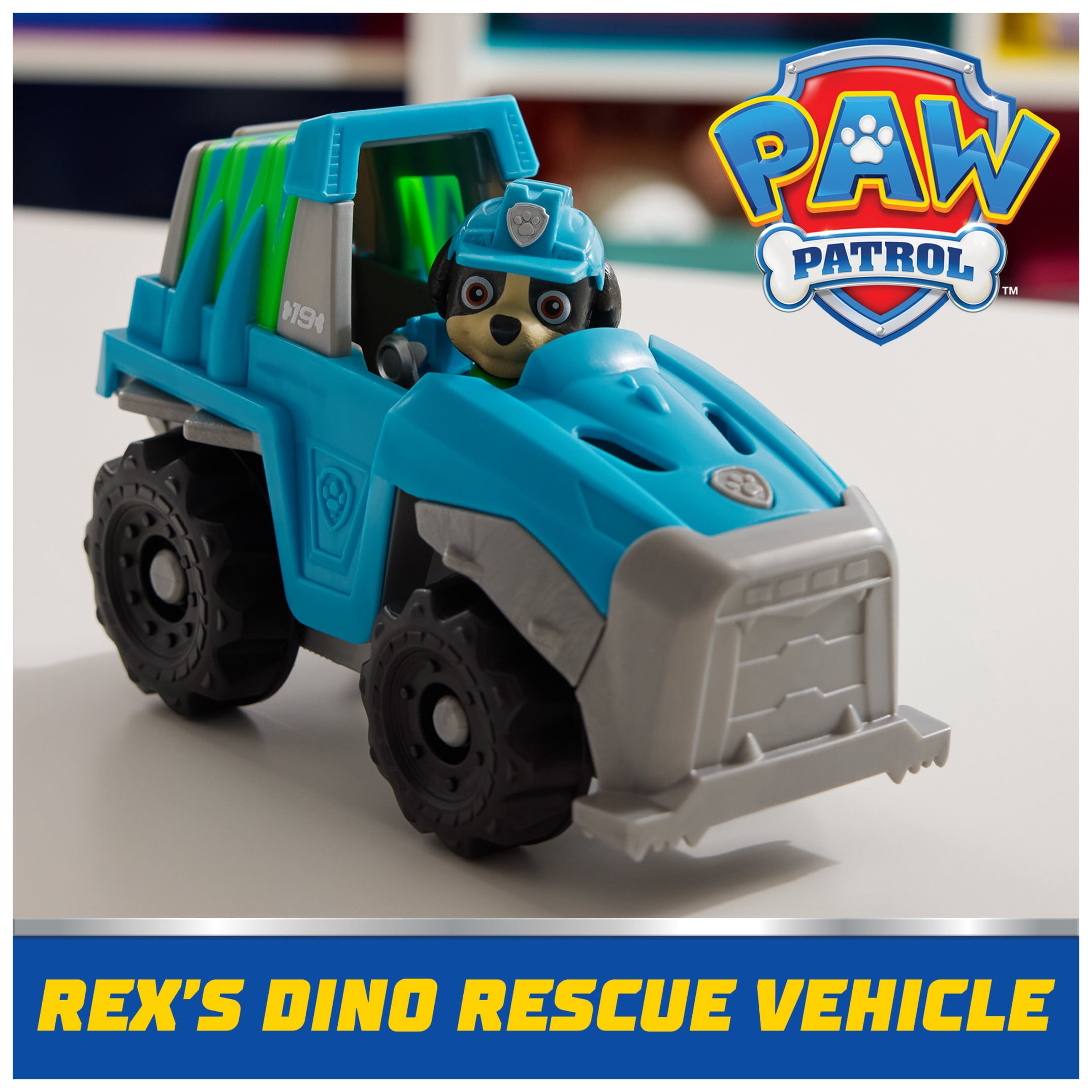 PAW Patrol Dino Rescue Truck with Collectible Rex Figure, Sustainably Minded Toys for Kids Ages 3+