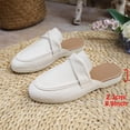 thumbnail image 6 of Ladies 2026 Summer Flat Shoes Ethnic Solid Color Closed Toe Backless Mules Soft Sole Lightweight Cushioned Orthopedic Arch Support Wide Toe Box Comfort Walking Daily Footwear White 38, 6 of 9