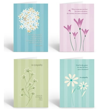 Stonehouse Collection | 4 Single Sympathy Greeting Card Packs | 5x7 Sorry For Yo