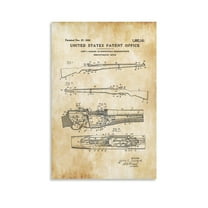 Vintage M1 Garand Rifle Gun Patent Posters & Prints Picture Print Canvas Poster Wall Paint Art Posters Decor Modern Home Artworks Gift 12x18inch(30x45cm)