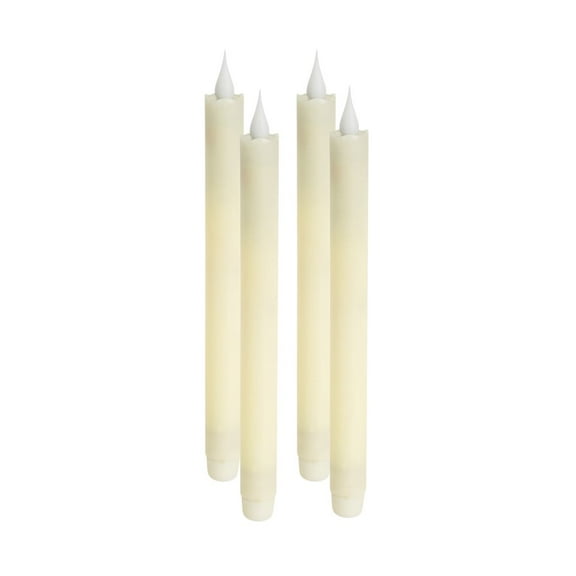 HomeRoots Set Of Four Beige Flameless Taper Candle