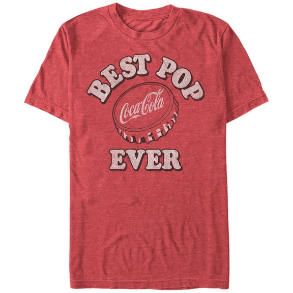 Men's Coca Cola Father's Day Best Pop Ever Cap  Graphic Tee Red Heather Small
