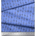 thumbnail image 3 of Soimoi Blue Rayon Fabric Floral Alphabet Text Print Fabric by the Yard 58 Inch Wide, 3 of 3