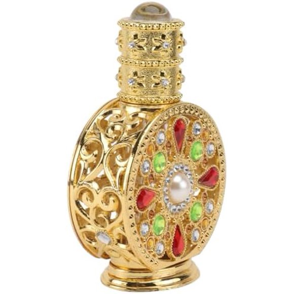 Generic 12ml Golden Portable Perfume Bottle Glass and Alloy Refillable Esse