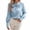 Blue, variant on Kaemgyyd Women Bow Tie Neck Office Blouse Satin Silk Long Sleeve Shirt Classic Loose Fit Elegant Blouse Work Business Tops Fall Outfit