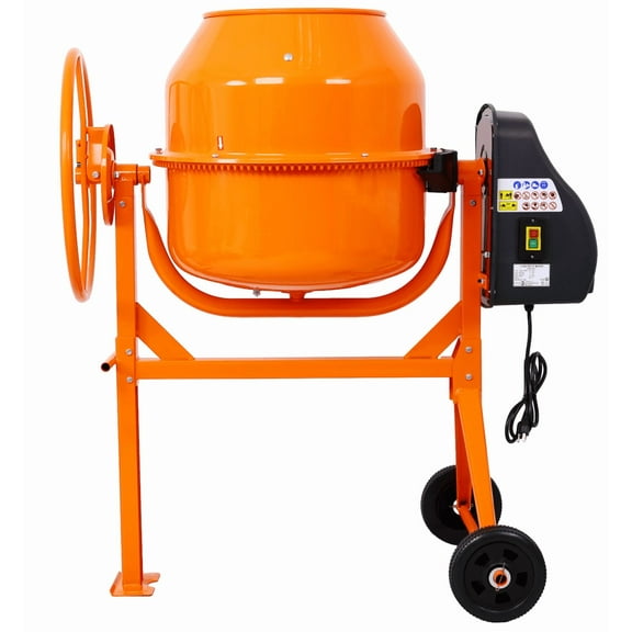 5 Cu Ft Electric Cement Mixer 650W Portable for Mortar Stucco Fodder