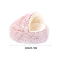 thumbnail image 3 of TOPRenddon Pet Sleeping Bed Semi Enclosed Pet Shells Nests Calming Pet Nests Plush Lined Coved Bed Winter Warm Cat Cave Bed Washable Cozy Round Beds for Small Pet Nests Non-Slip Sleeping Bag 15.74in, 3 of 5