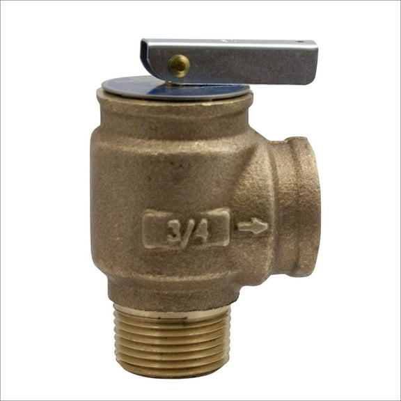 Apollo Valve 10-400 Series Bronze Safety Relief Valve, ASME Hot Water, 50 psi Set Pressure, 3/4" NPT Male x Female 3/4"