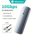 thumbnail image 3 of Yottamaster Boîtier de Disque Dur Double Protocole M.2 NVMe/SATA Type-C USB3.2 Gen2 10Gbp SSD Boîte de Rangement Externe pour Ordinateur Portable M2, 3 of 5
